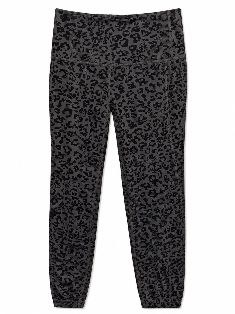 Athleta Gray & Black Leopard High-Rise Leggings